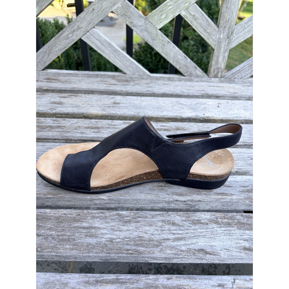 Dansko Reece Sandals Black Leather Thong Slide Womens Size EU 40 US 9.5-10 - Picture 4 of 7